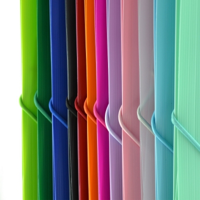 Mapa plastic Office box, A4, prindere cu elastic, diverse culori